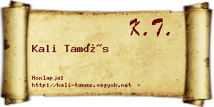 Kali Tamás névjegykártya